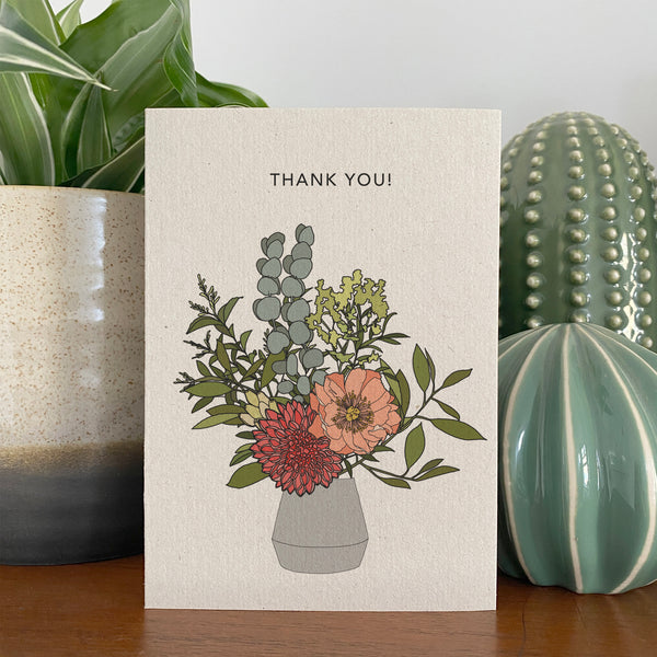 Thank You Card - vase of flowers