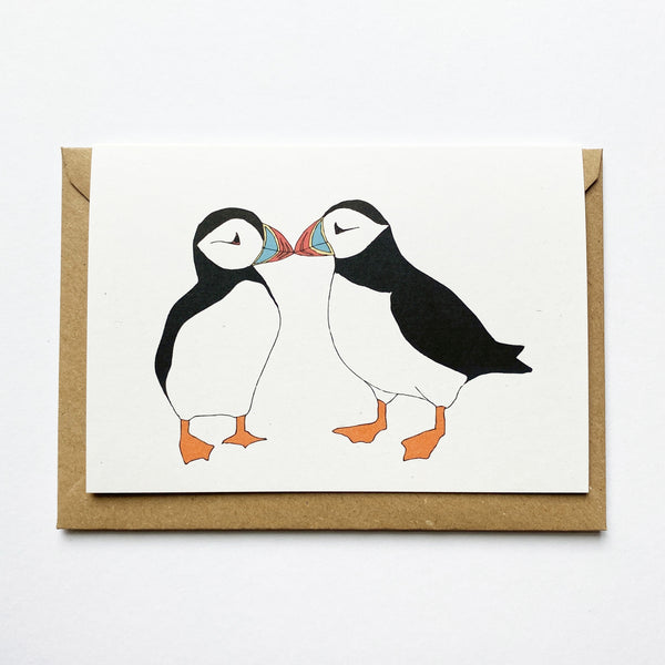 Two Puffins Card