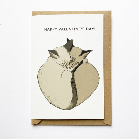 Happy Valentine's Day Two Cats Card