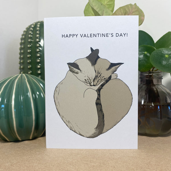 Happy Valentine's Day Two Cats Card