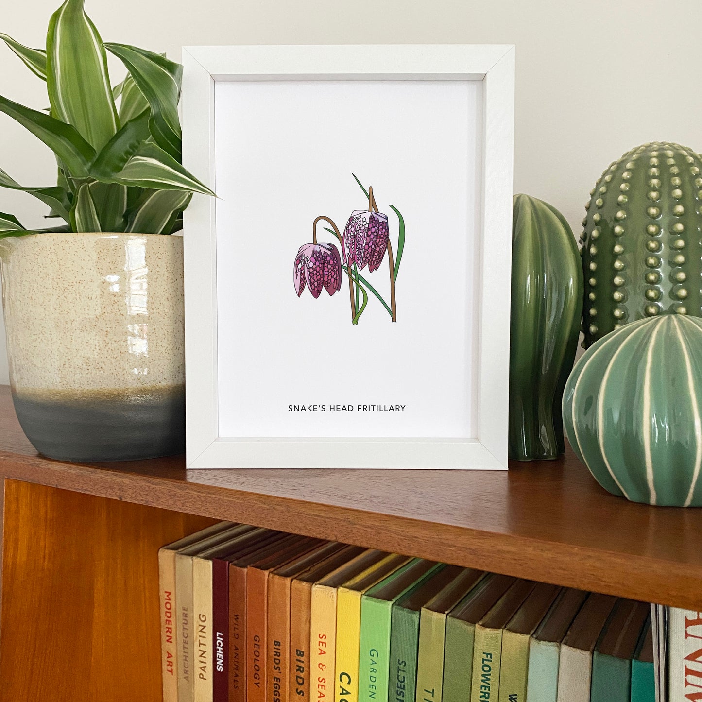 Snake's Head Fritillary wildflower print - katebroughton