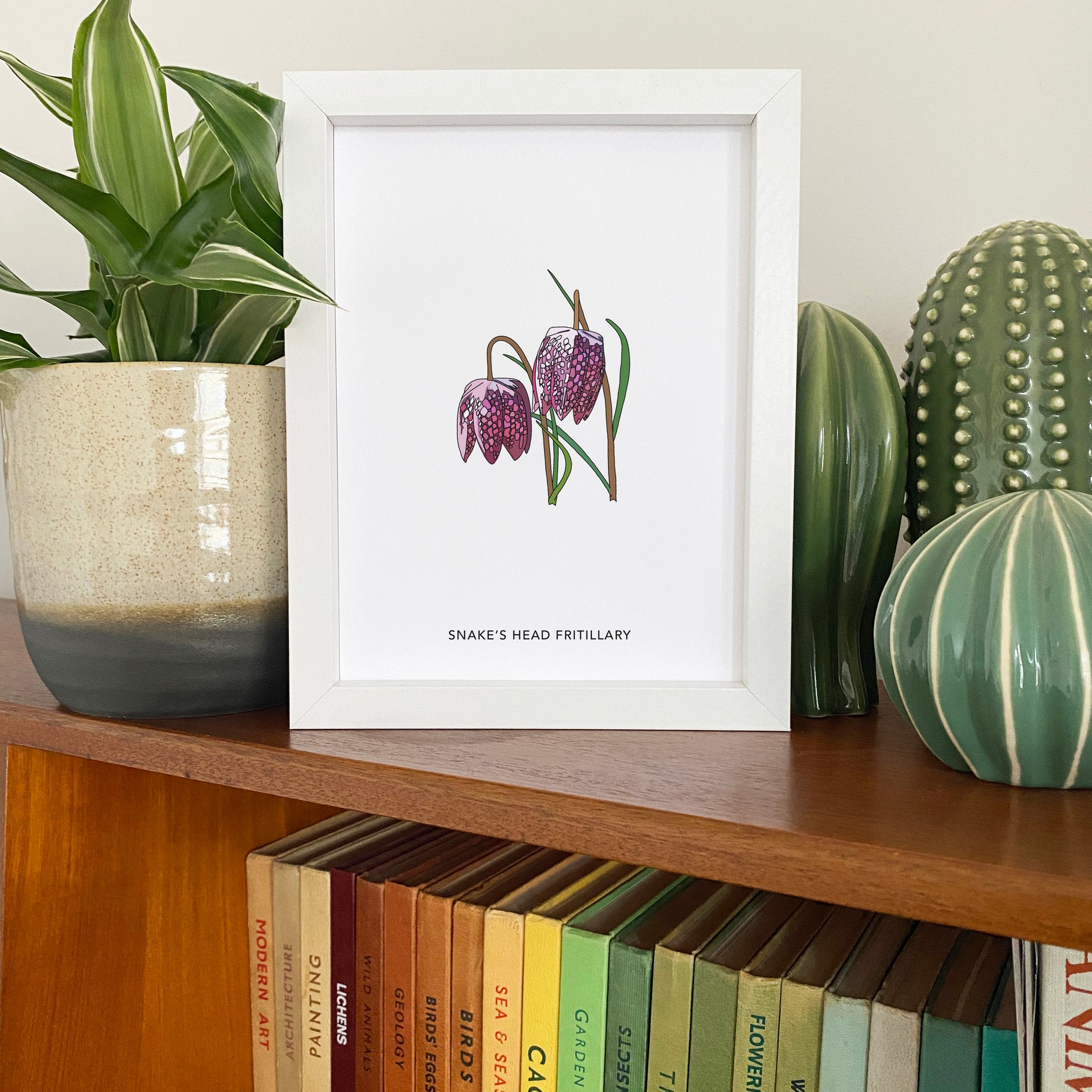 Snake's Head Fritillary wildflower print - katebroughton