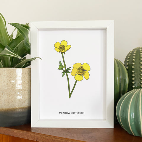 Buttercup wildflower print