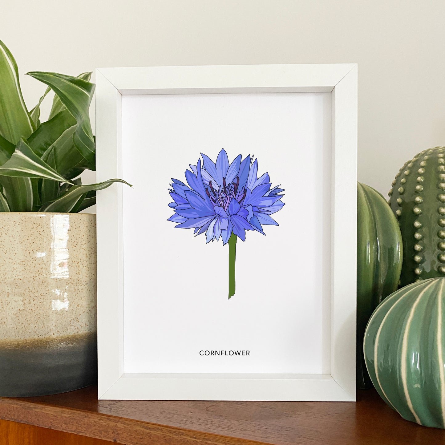Cornflower wildflower print