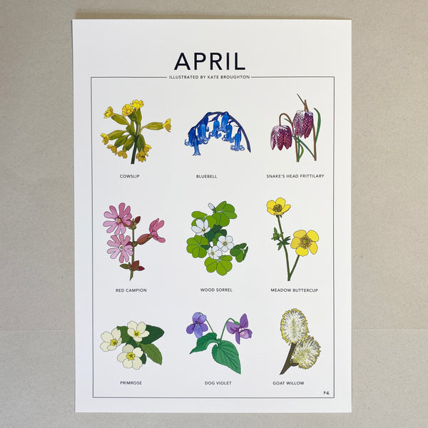 April wildflower nature print