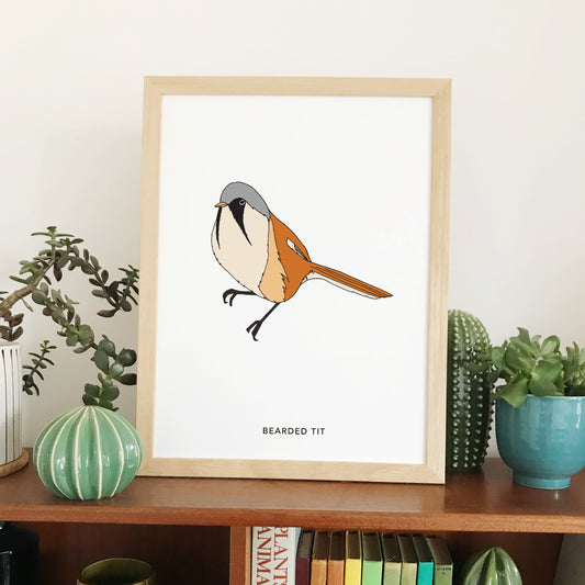 Bearded Tit bird print