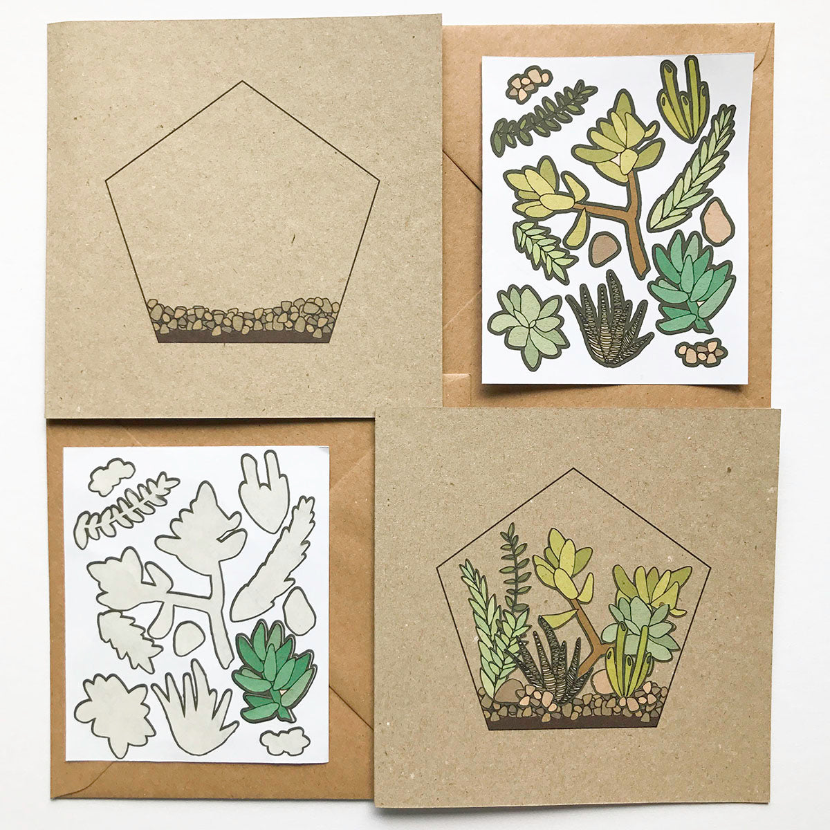DIY Terrarium Sticker Card - katebroughton