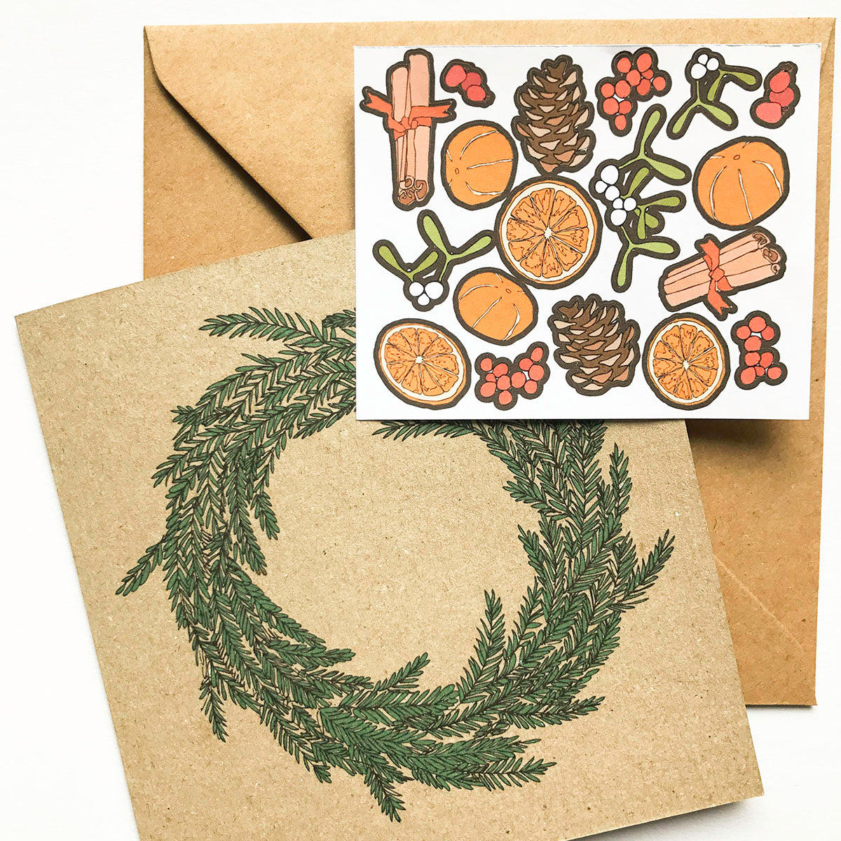 DIY Christmas Wreath Sticker Card - katebroughton