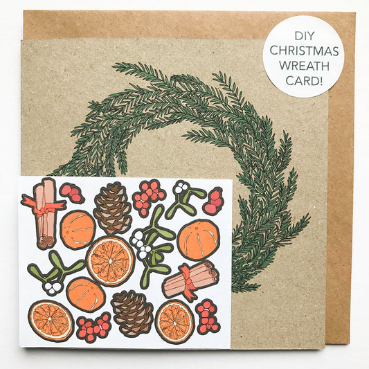 DIY Christmas Wreath Sticker Card - katebroughton