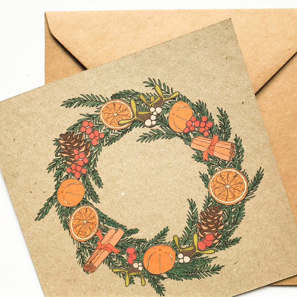 DIY Christmas Wreath Sticker Card - katebroughton
