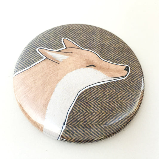Fox tweed pocket mirror