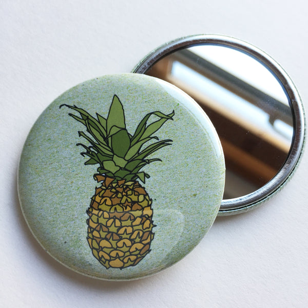 Pineapple pocket mirror