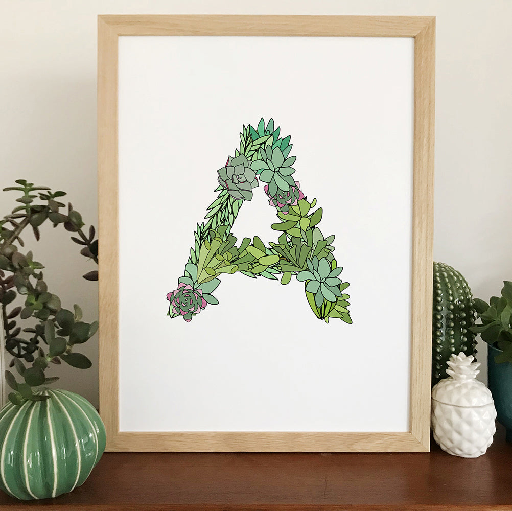 Succulent Initial Print - katebroughton
