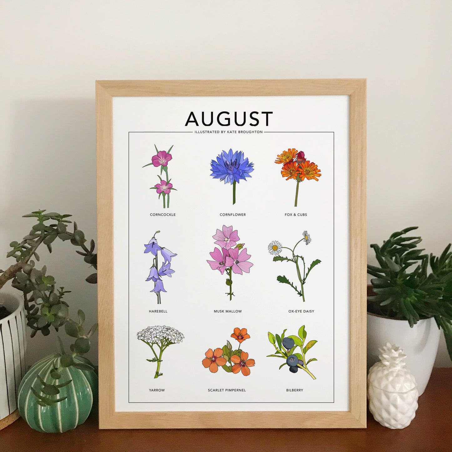 August wildflower nature print