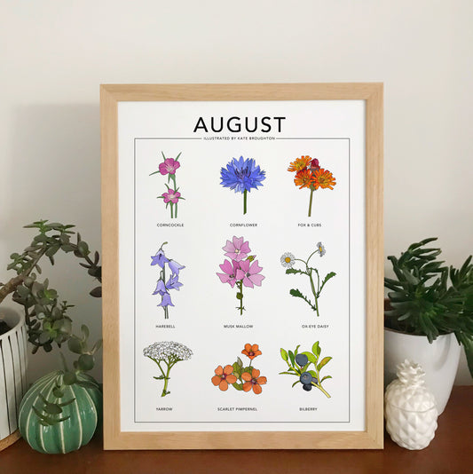 August wildflower nature print