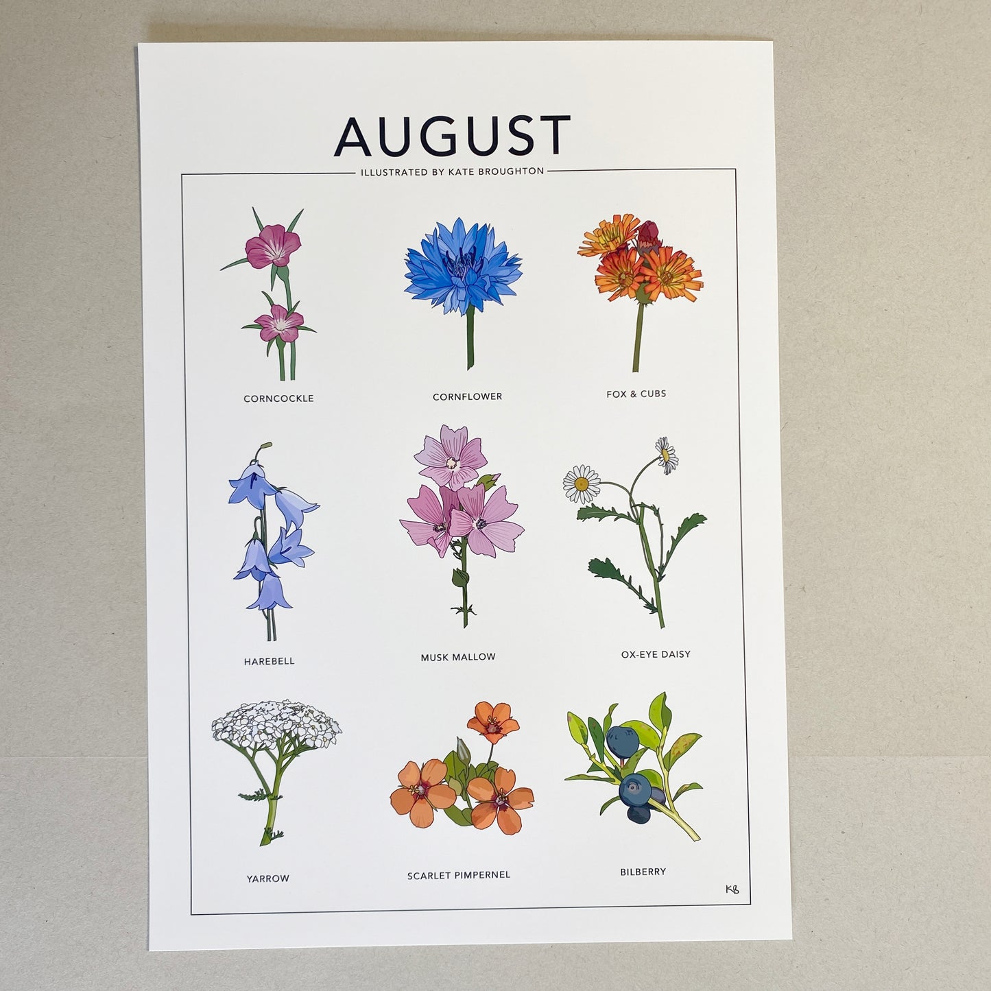 August wildflower nature print