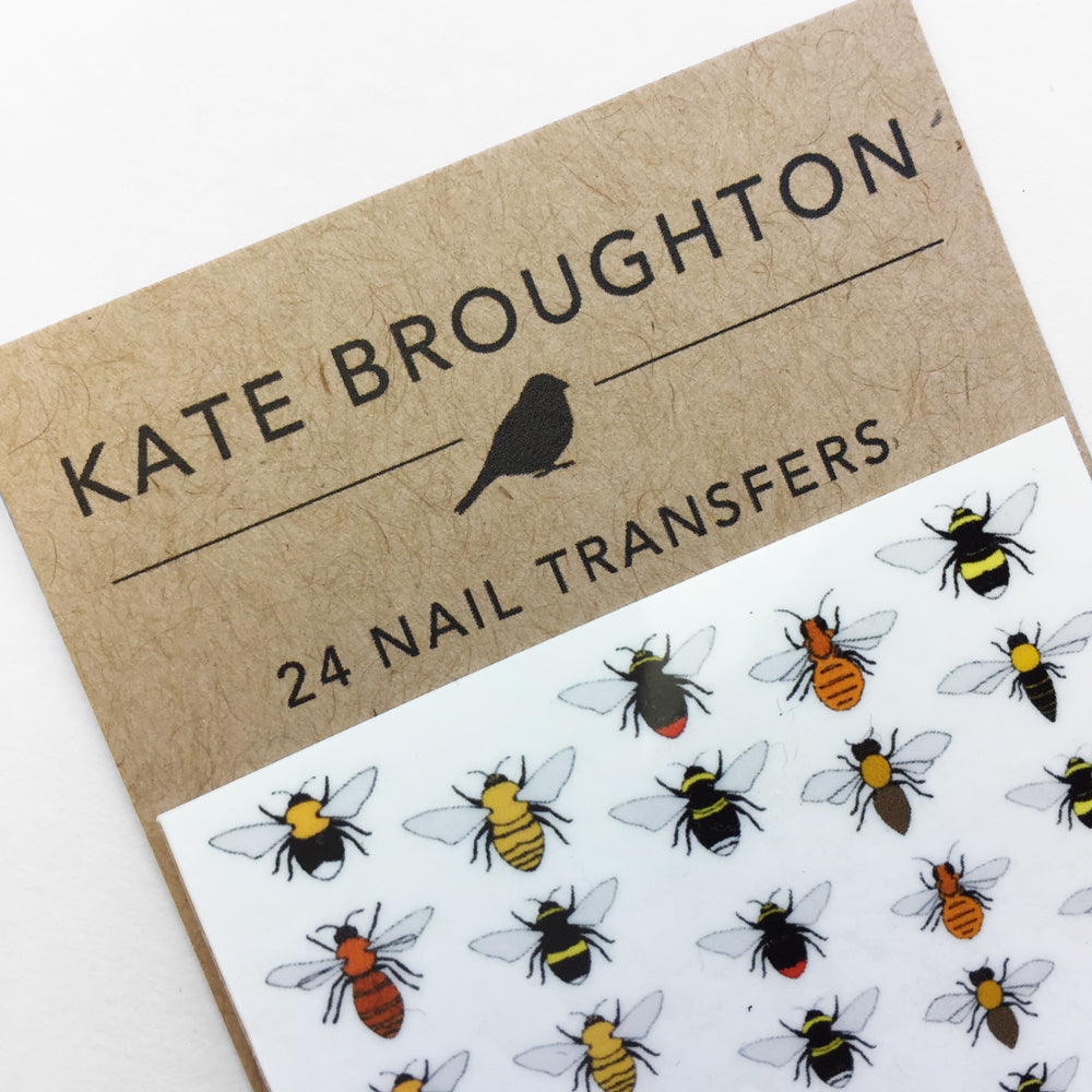 Bee Nail Art Transfers - with recycled label katebroughton