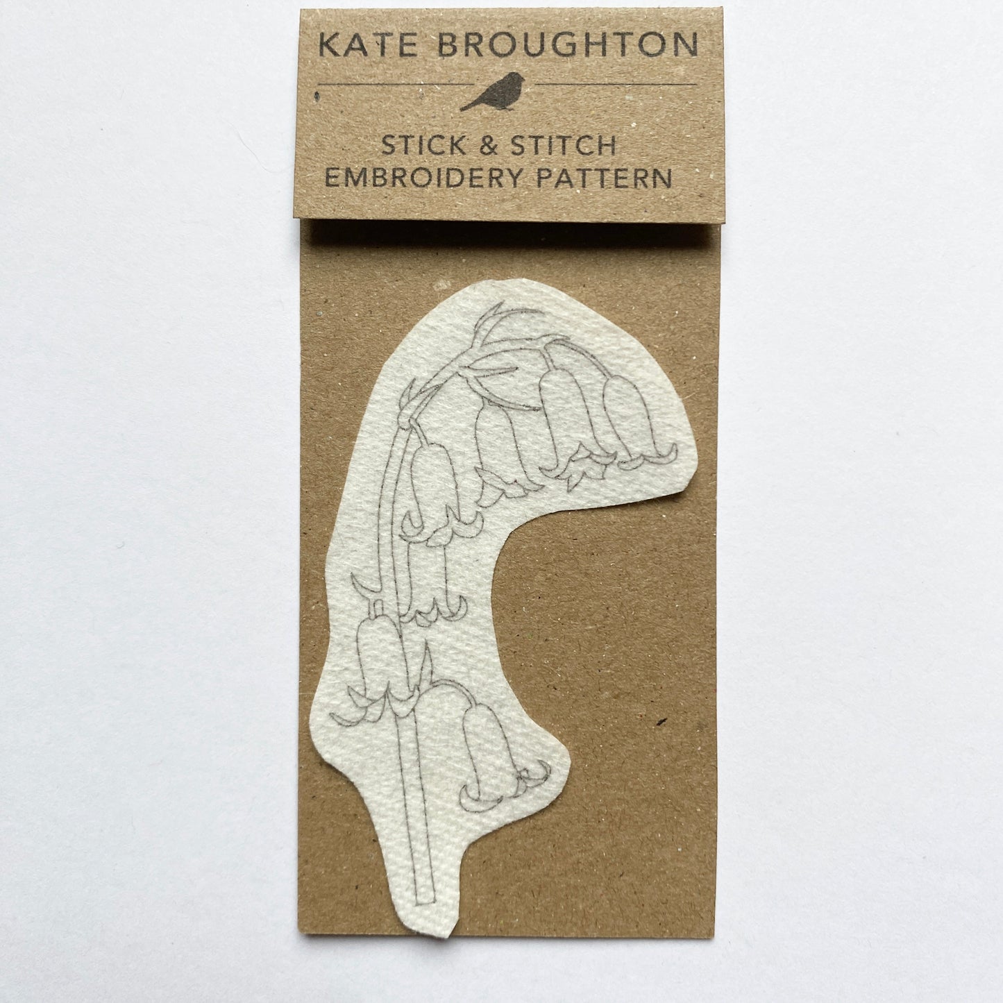 Bluebell 'stick and stitch' embroidery design