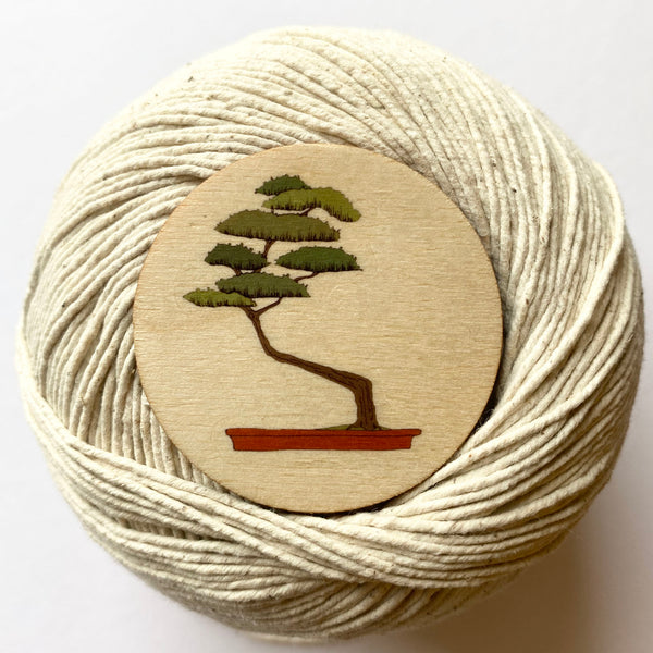 Bonsai tree wooden brooch