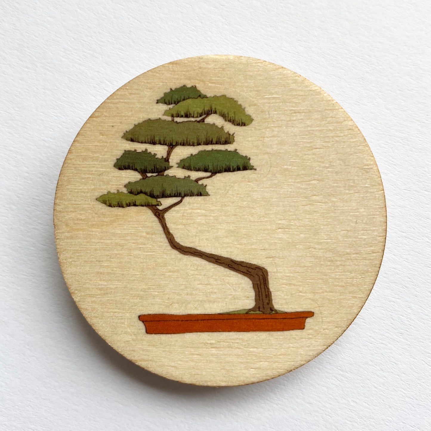 Bonsai tree wooden brooch - katebroughton