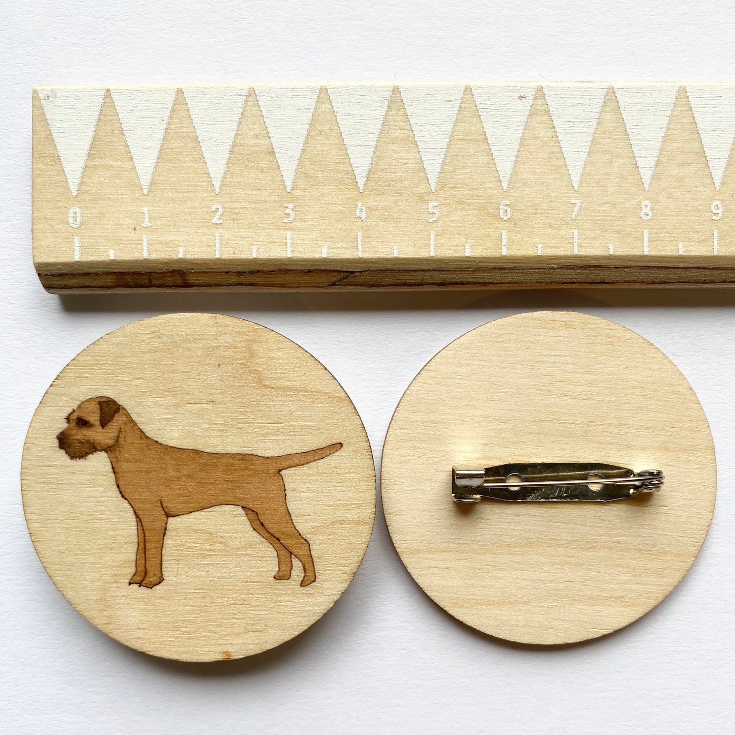 Border Terrier wooden brooch - katebroughton