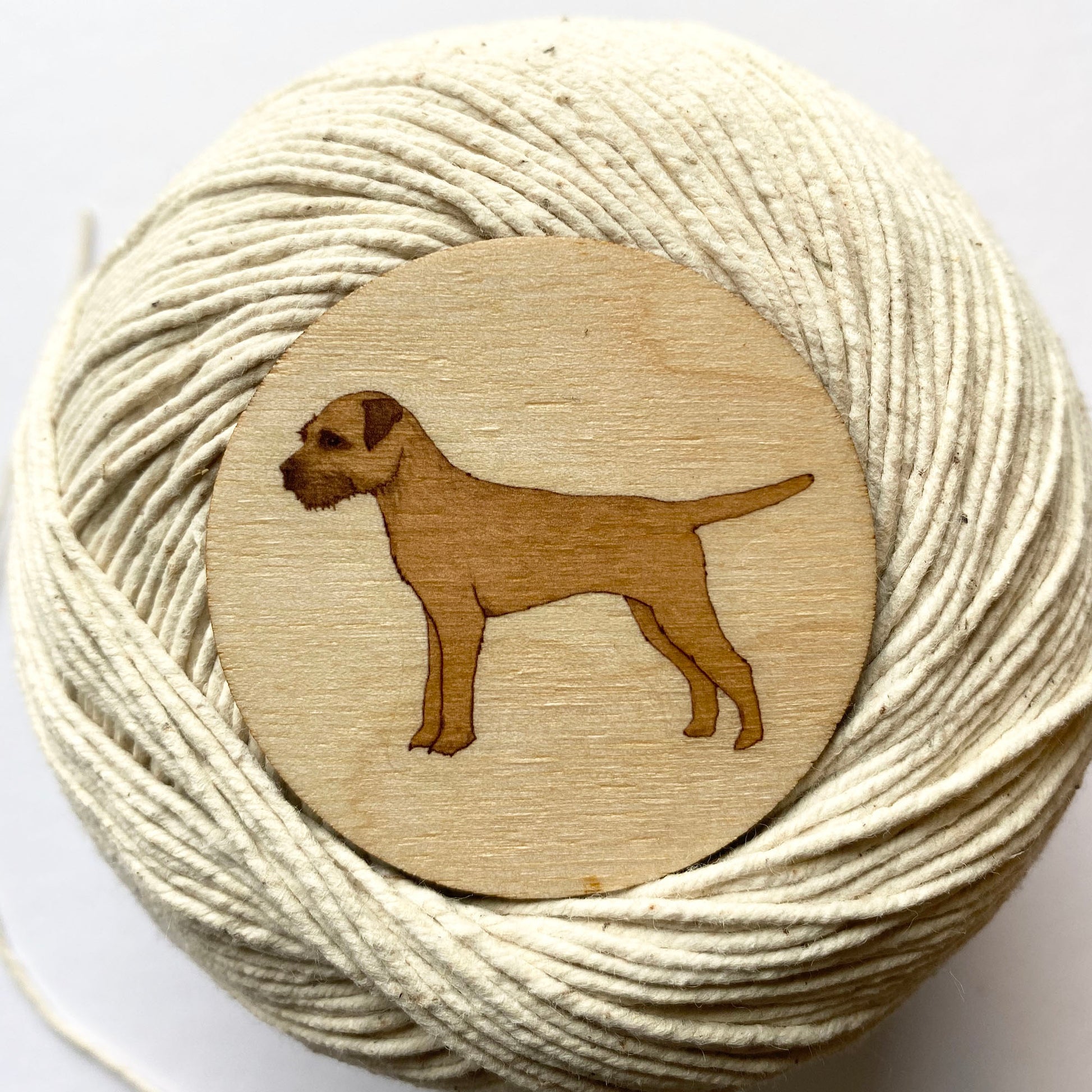 Border Terrier wooden brooch - katebroughton