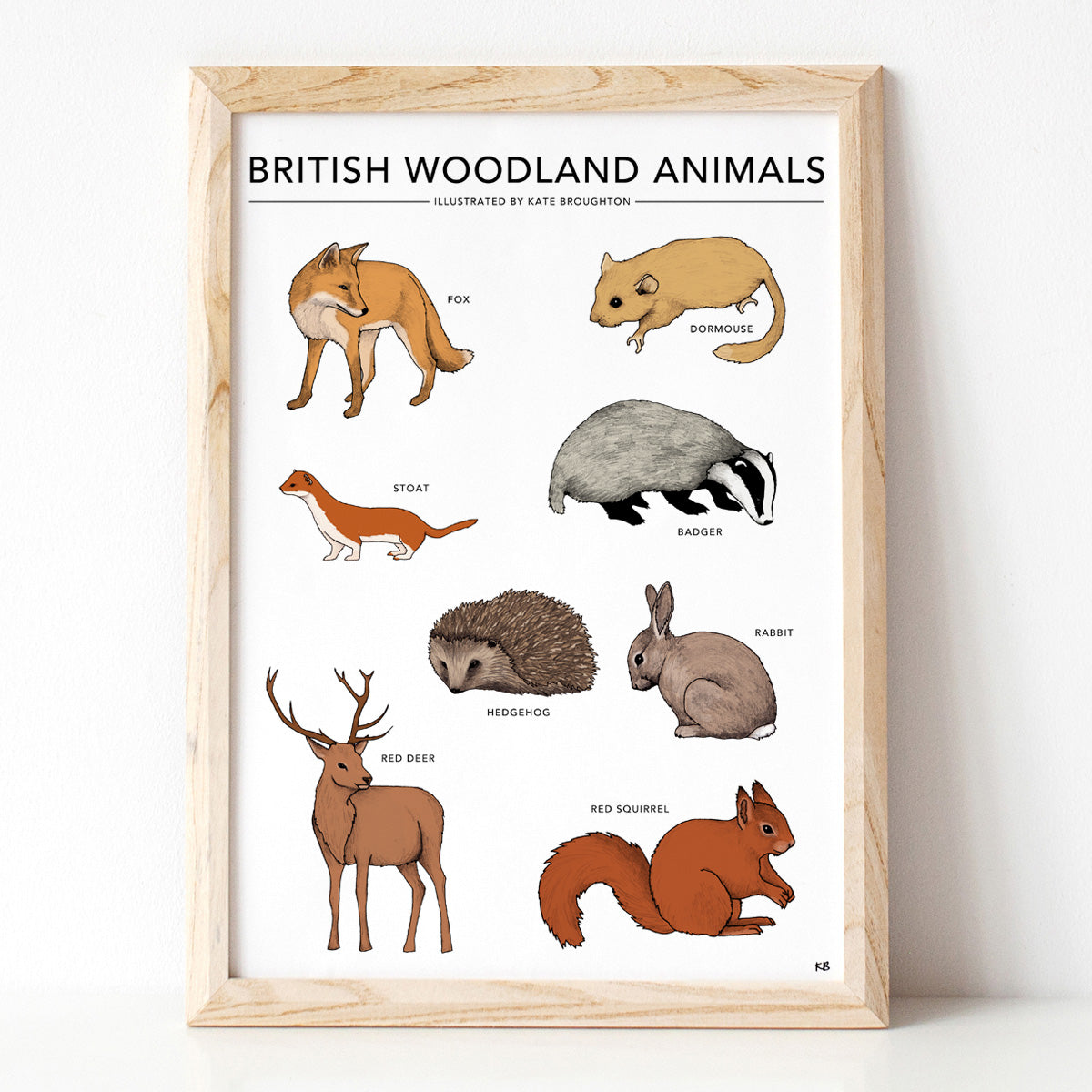 British Woodland Animals Print