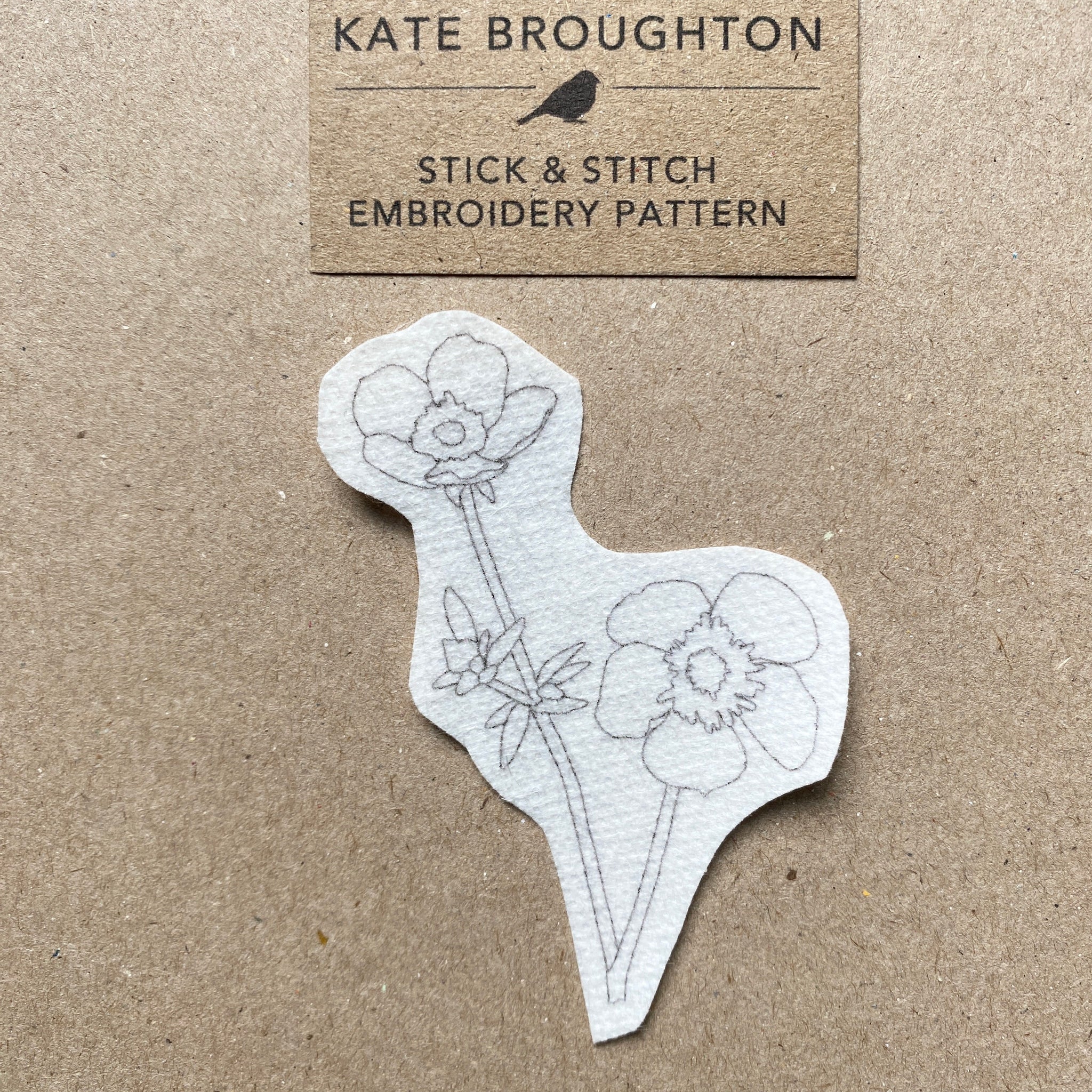 buttercup 'stick and stitch' embroidery design – katebroughton