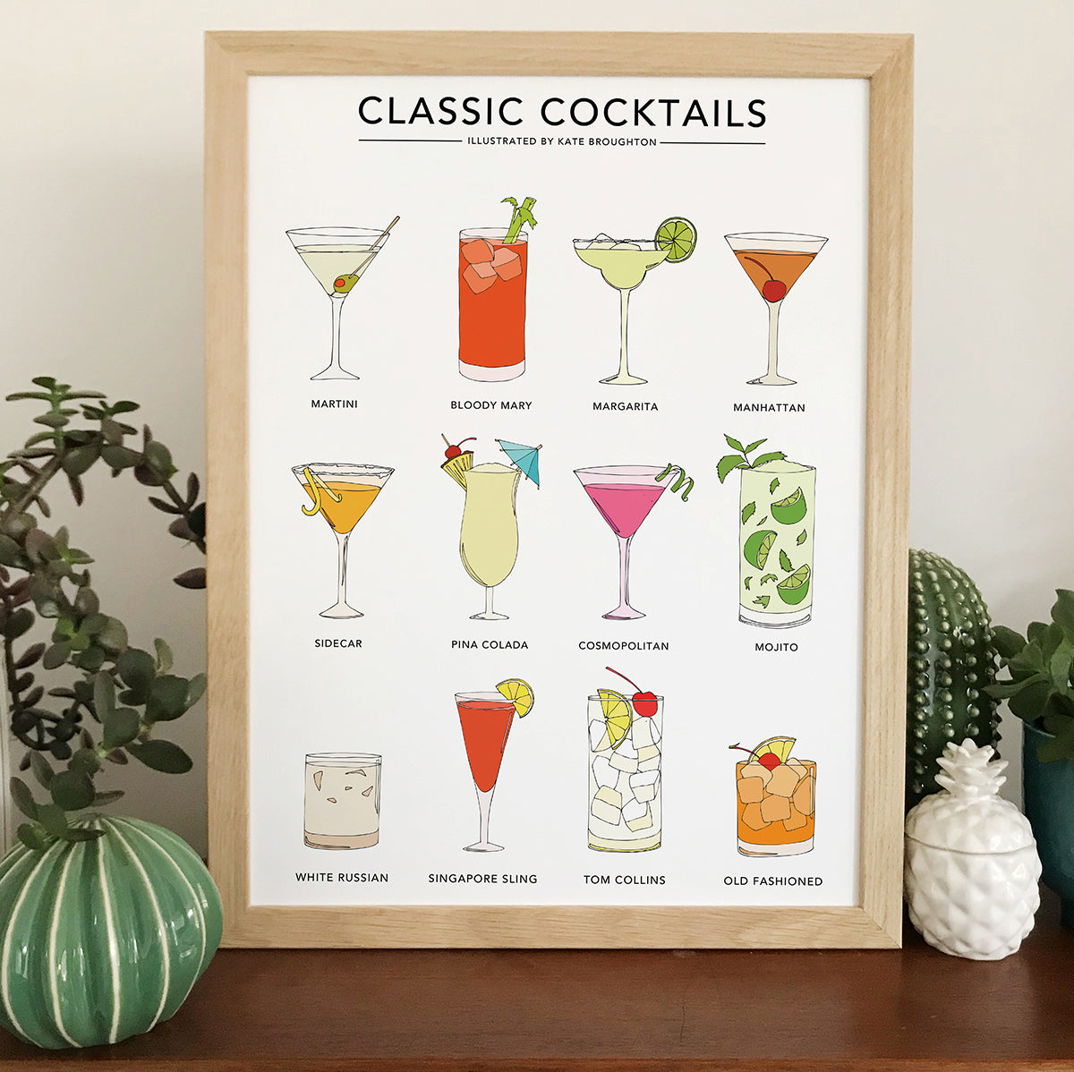 Classic Cocktails Print - katebroughton