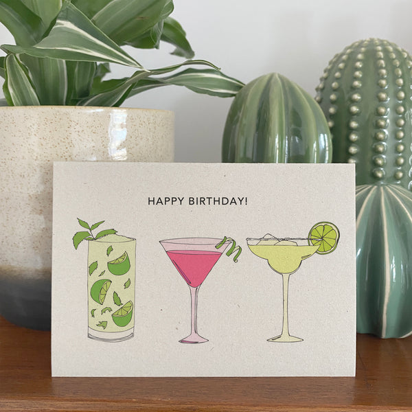 Happy Birthday Cocktails Card