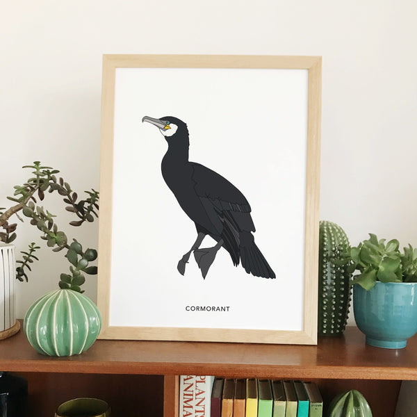 Cormorant bird print