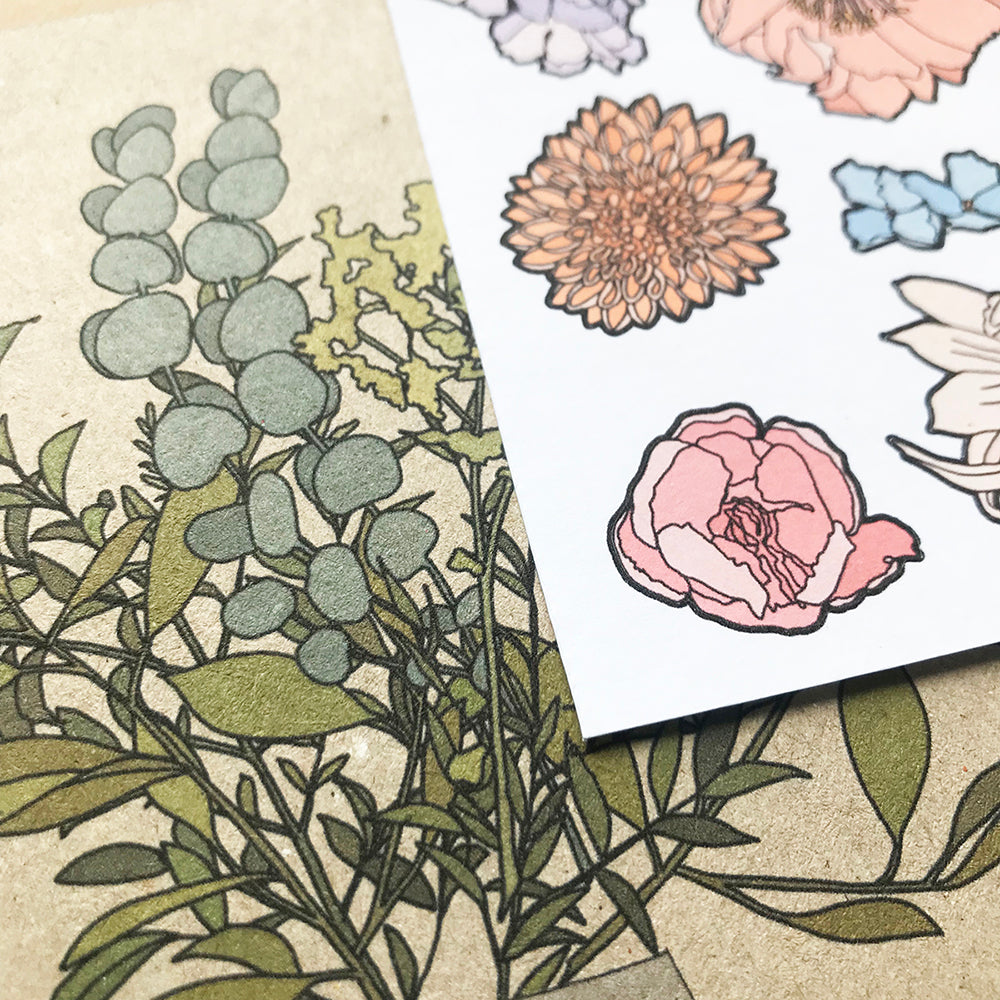 DIY Flower Sticker Card - katebroughton