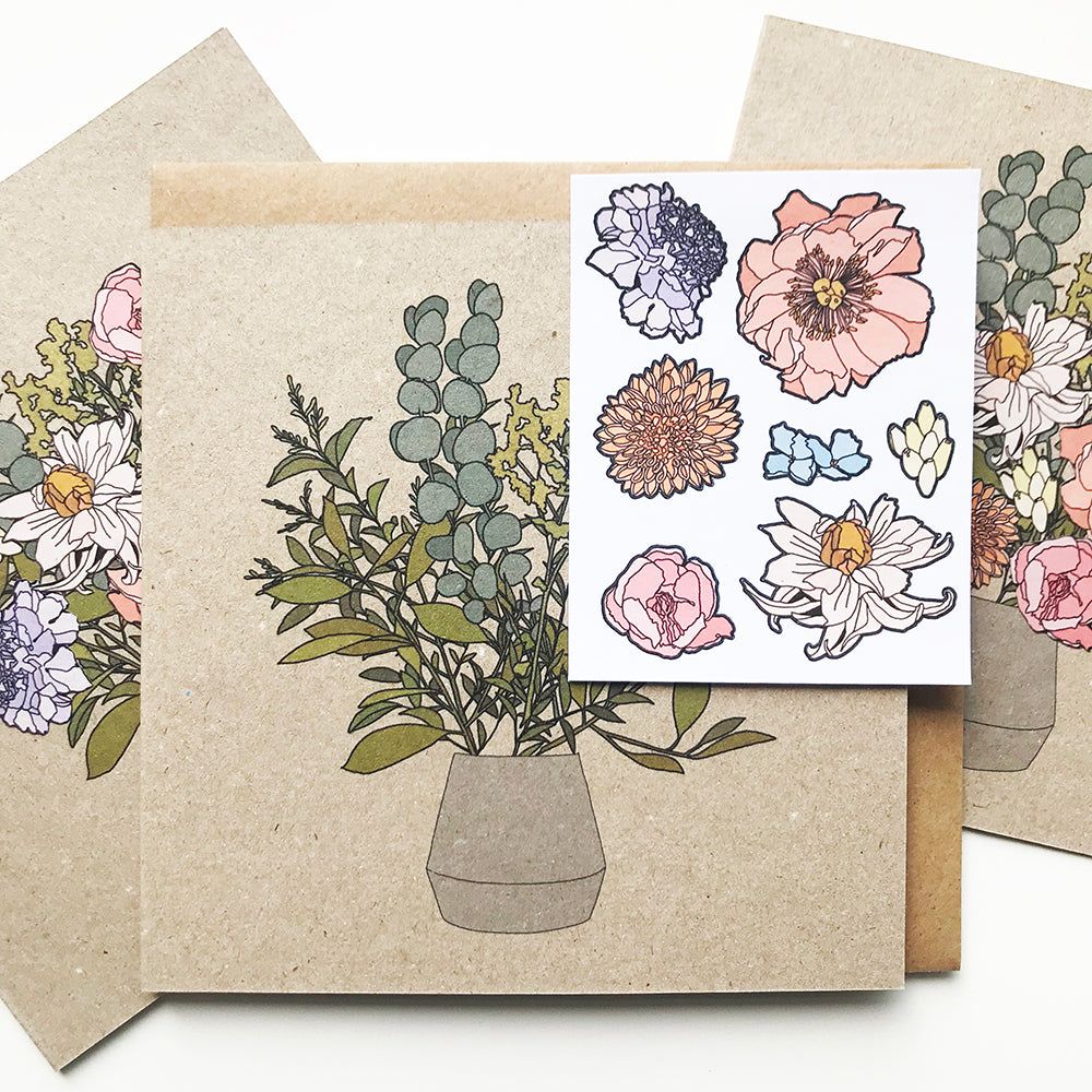 DIY Flower Sticker Card - katebroughton