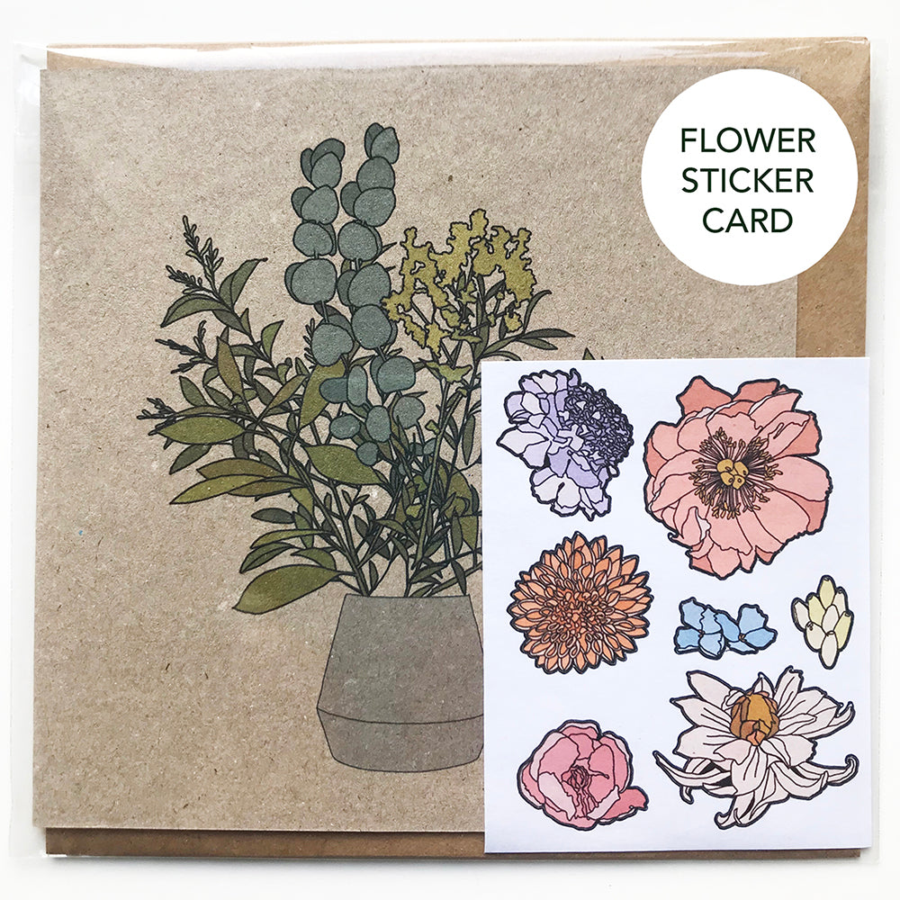 DIY Flower Sticker Card - katebroughton
