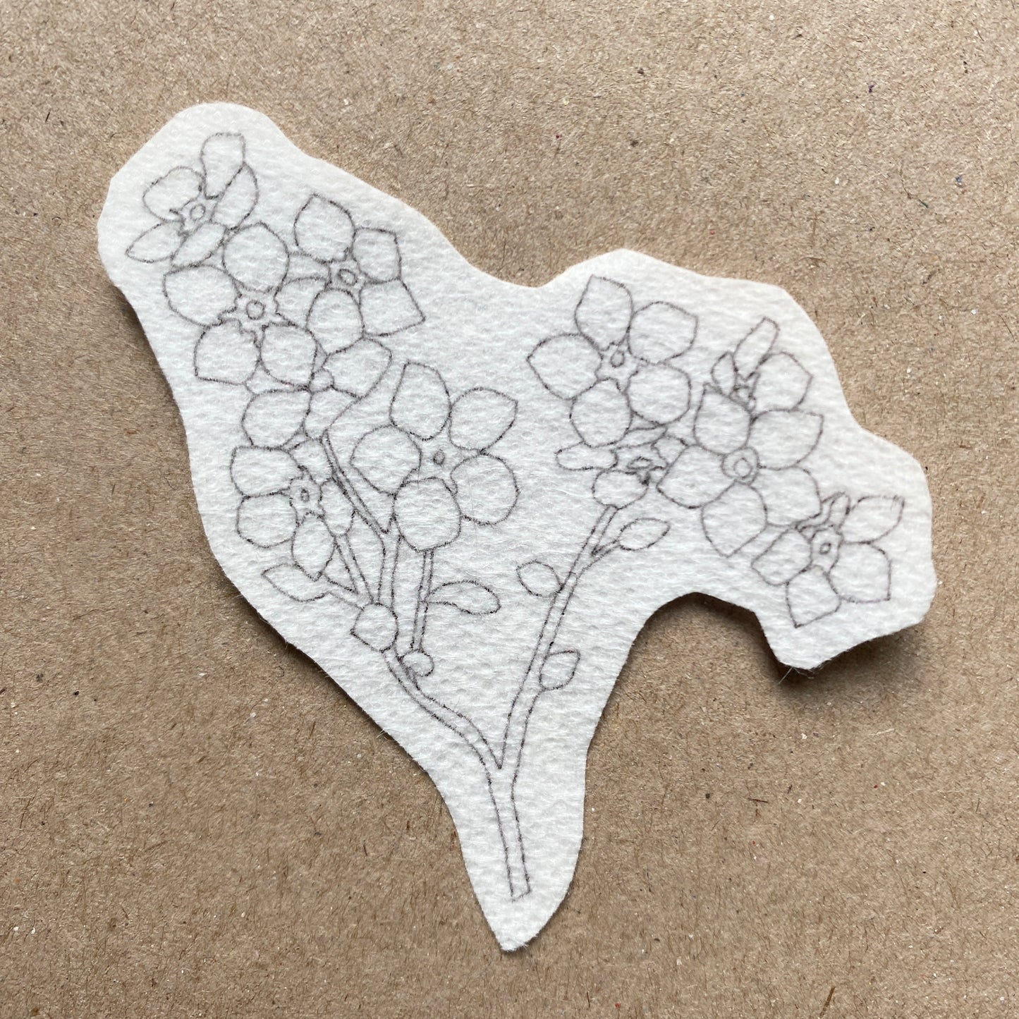 Forget me not 'stick and stitch' embroidery design - katebroughton