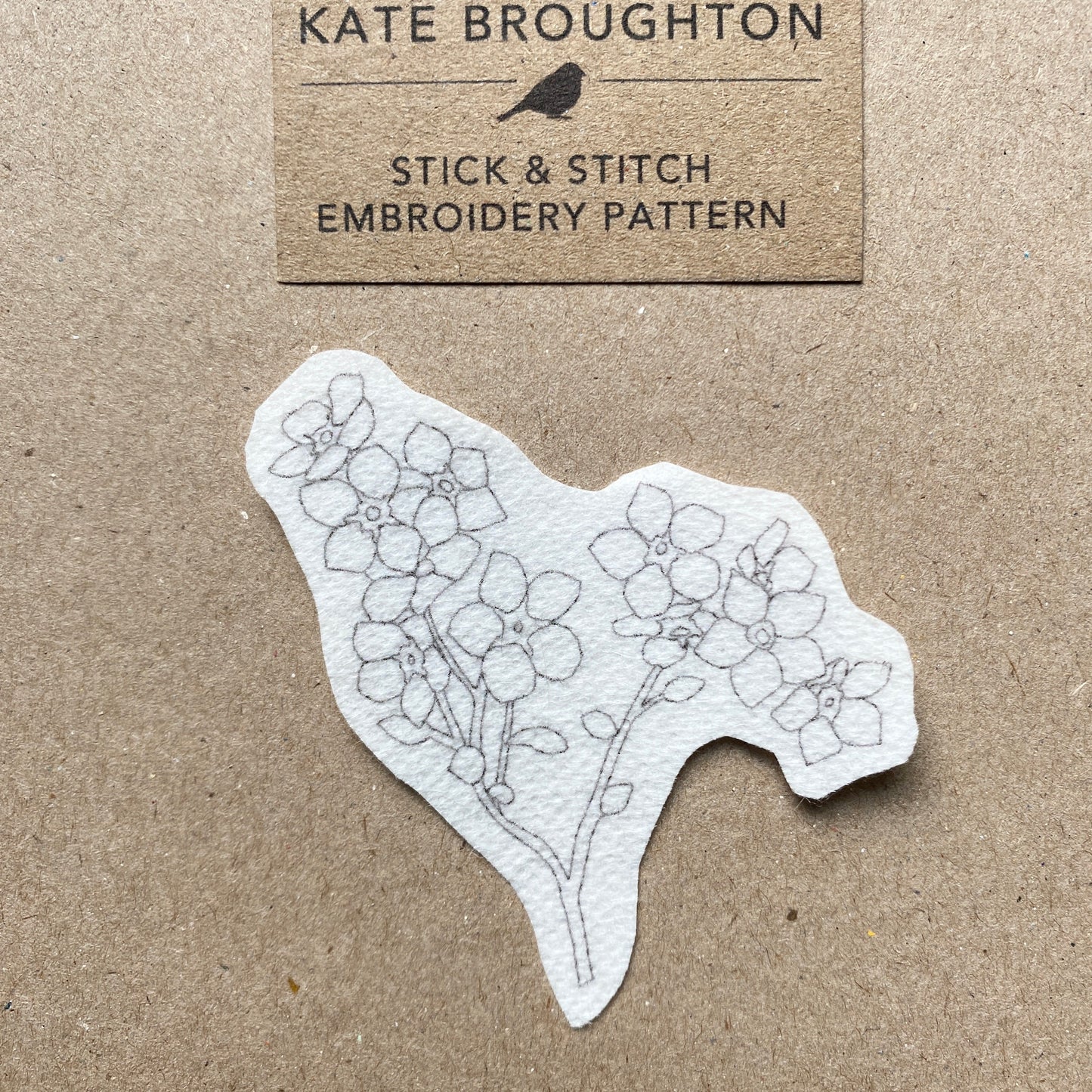 Forget me not 'stick and stitch' embroidery design - katebroughton