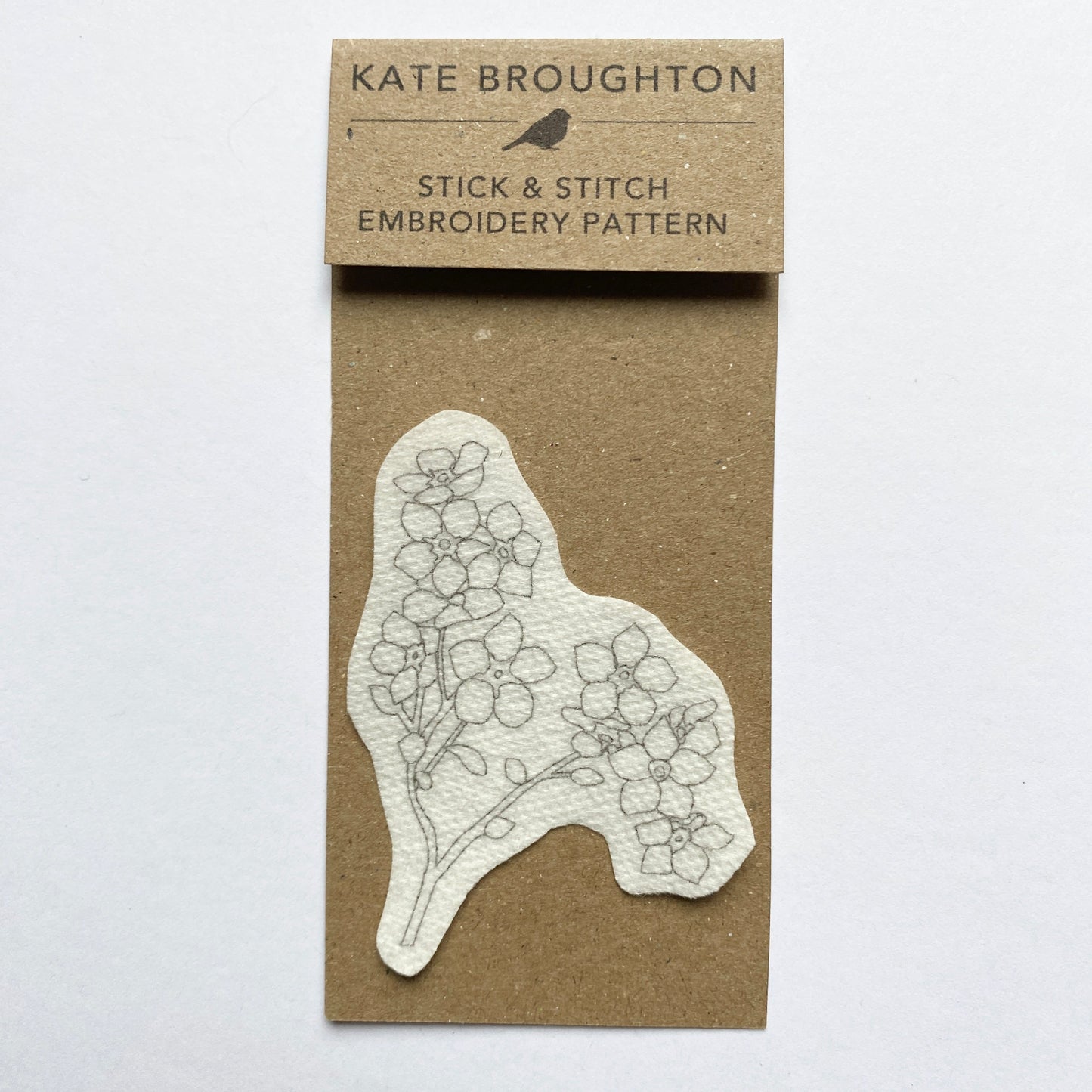 Forget me not 'stick and stitch' embroidery design - katebroughton