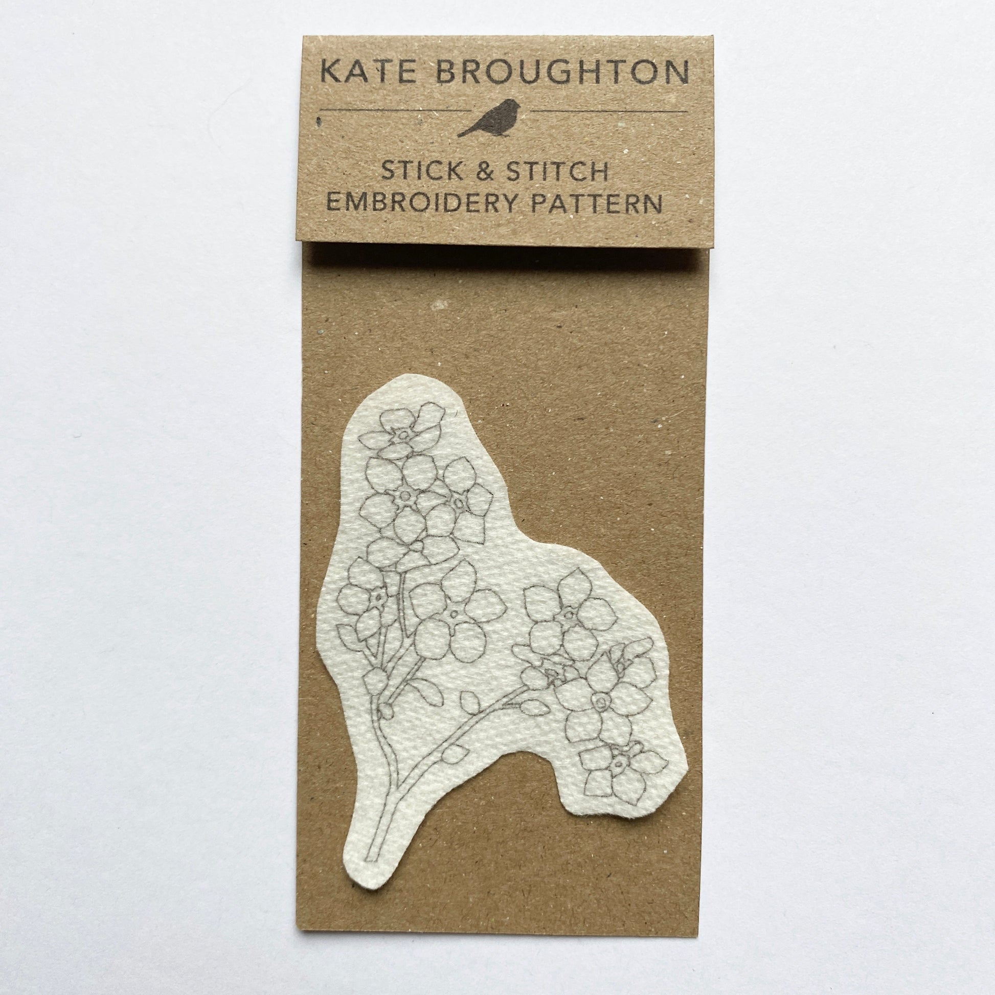 Forget me not 'stick and stitch' embroidery design - katebroughton