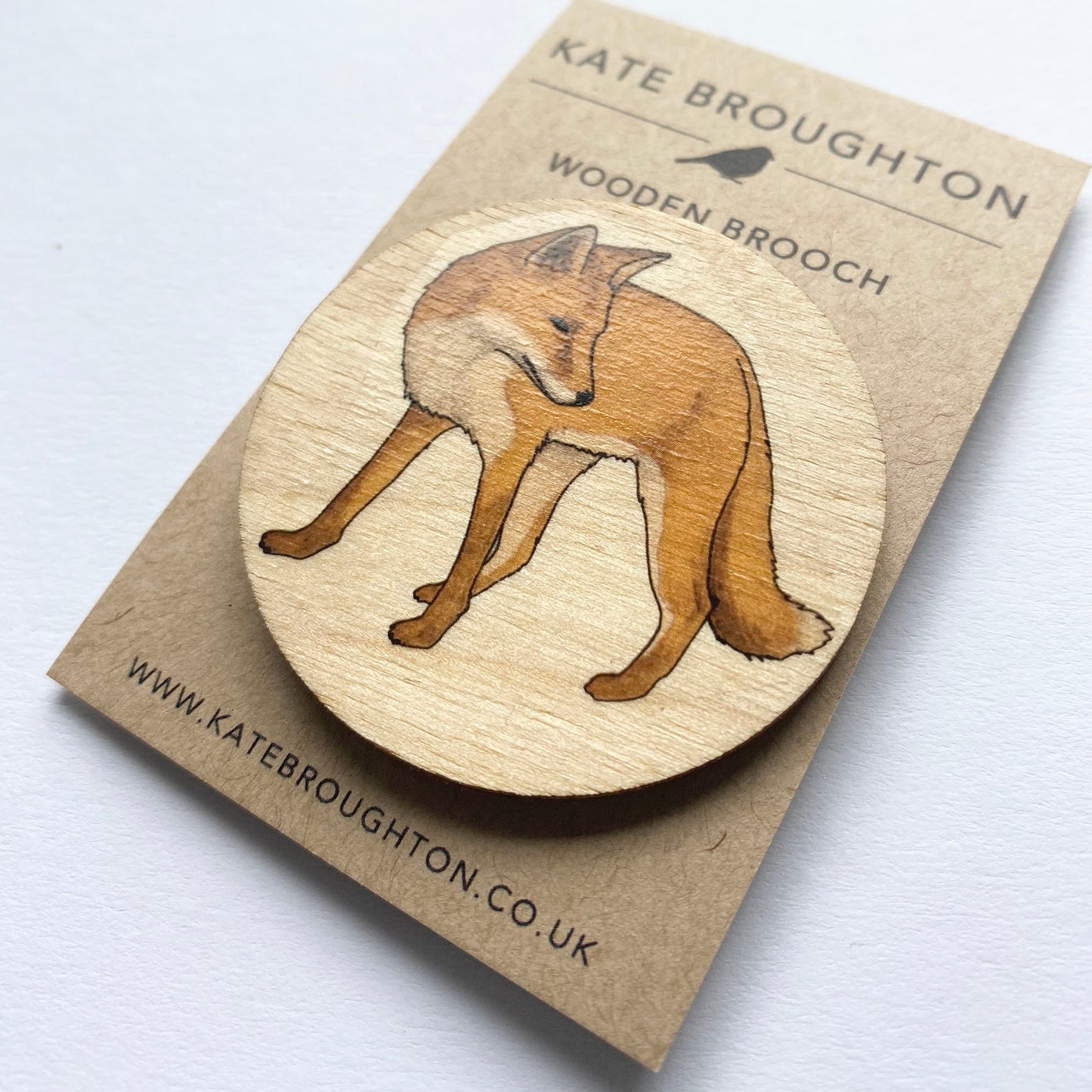 Fox wooden brooch - katebroughton