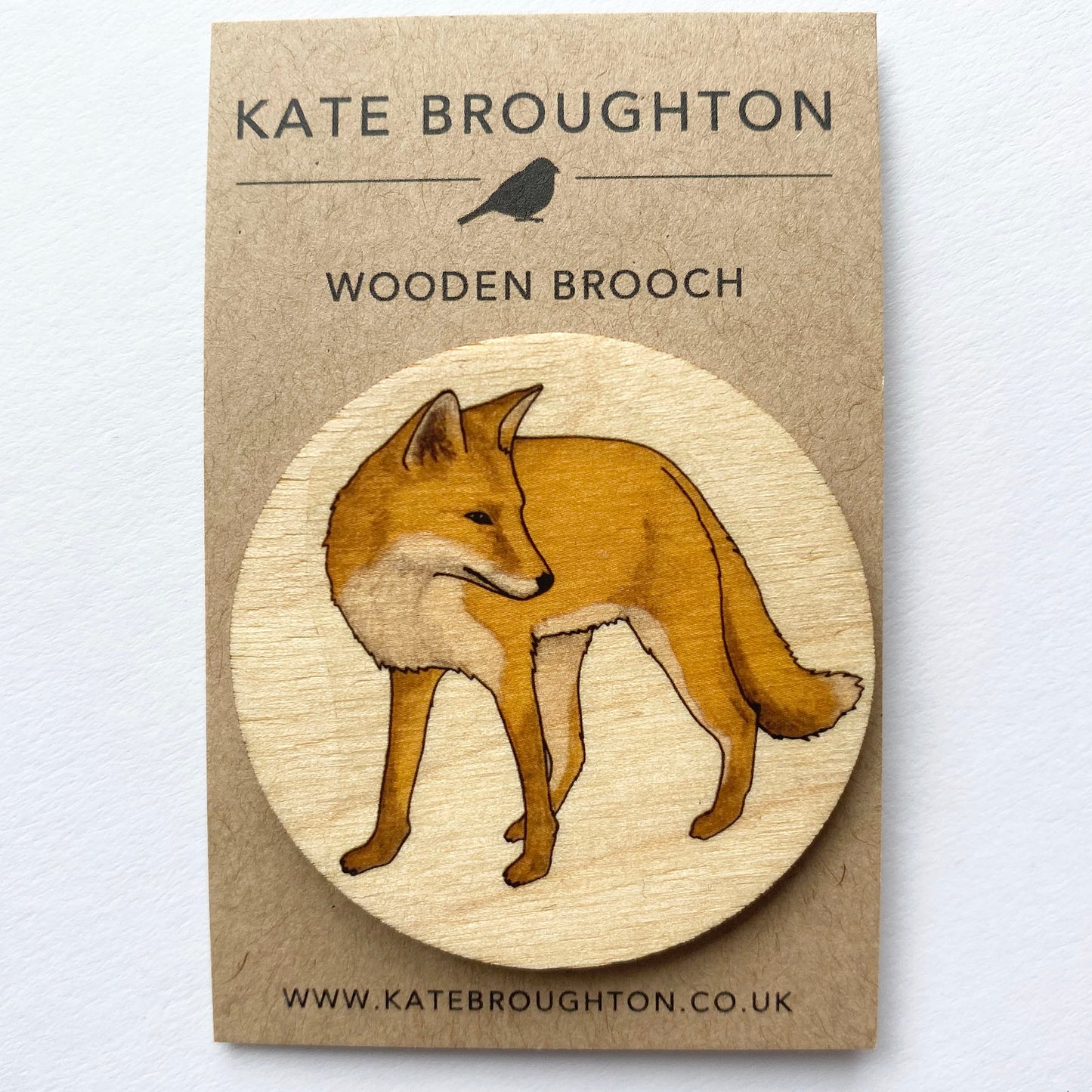 Fox wooden brooch - katebroughton