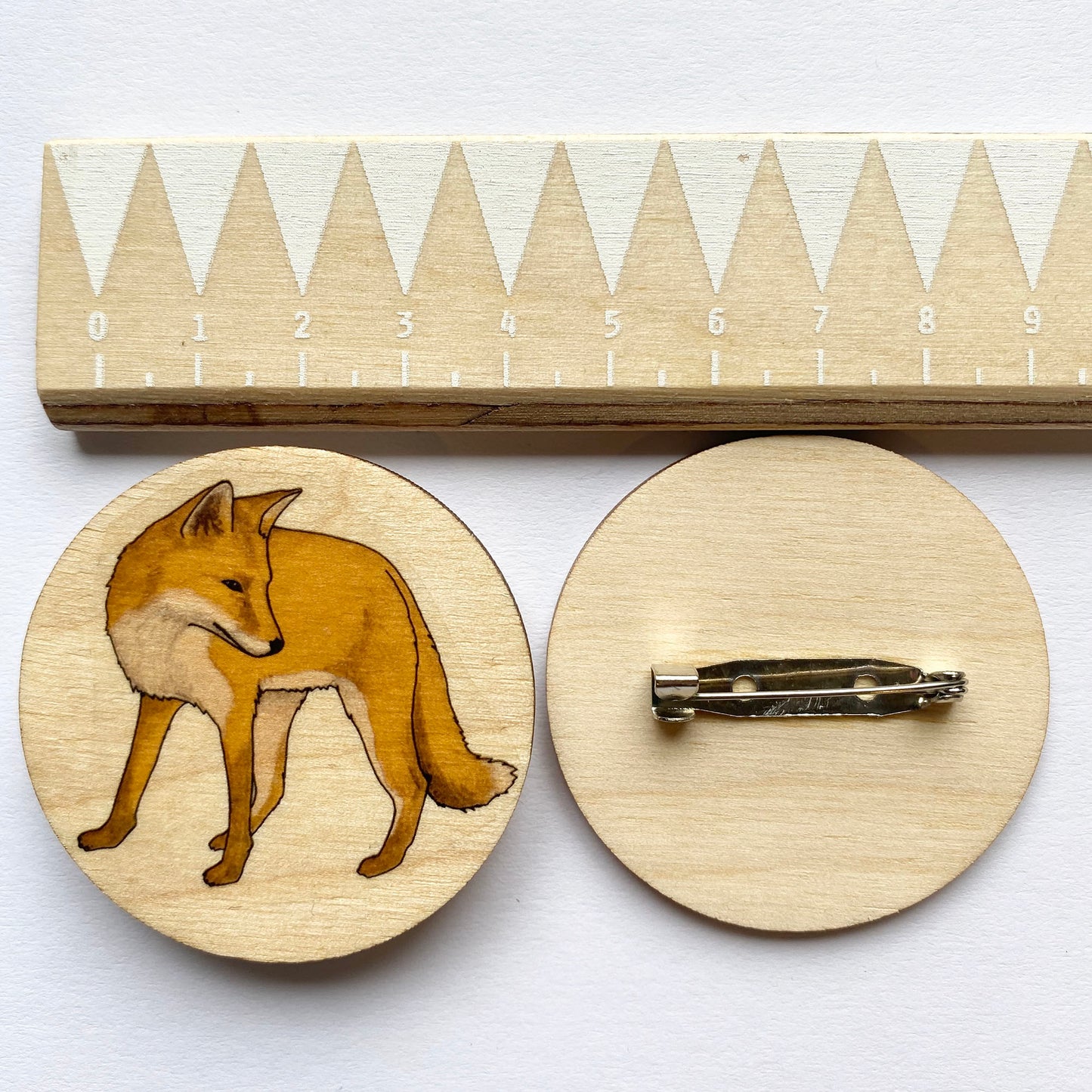 Fox wooden brooch - katebroughton