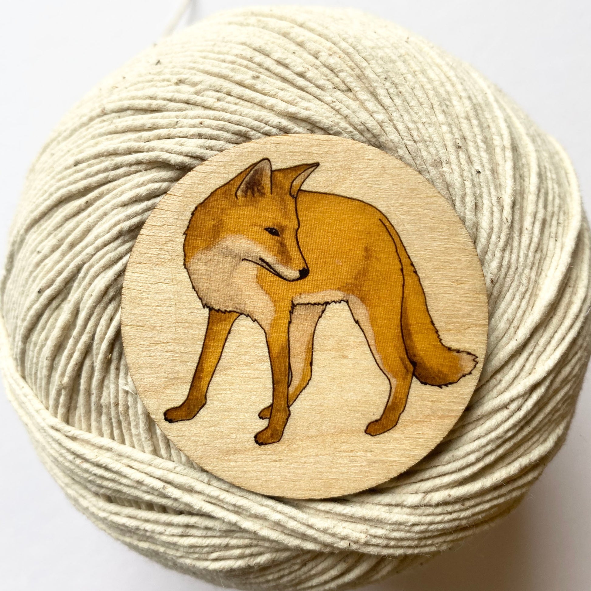 Fox wooden brooch - katebroughton