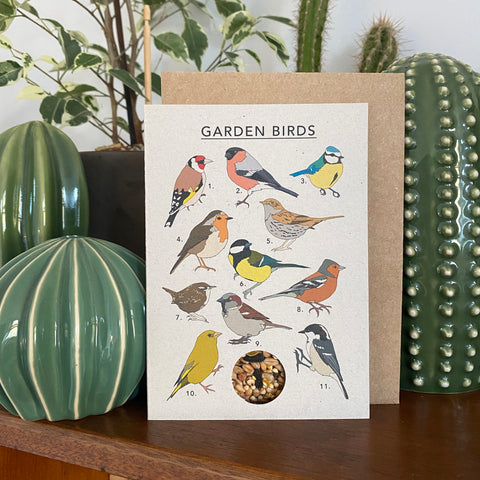 Garden Birds birdseed card