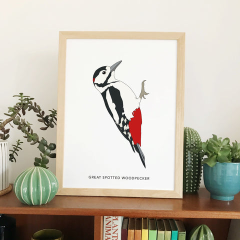 Great Spotted Woodpecker bird print