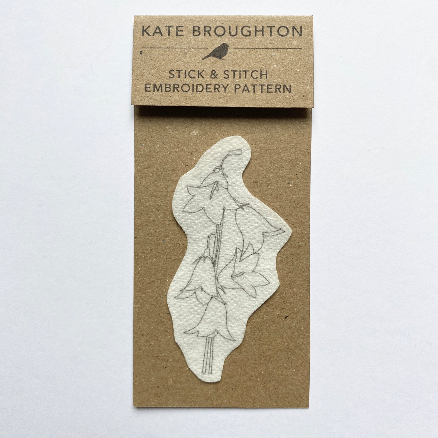 Harebell 'stick and stitch' embroidery design