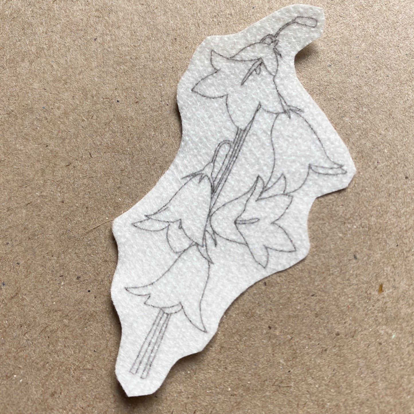 Harebell 'stick and stitch' embroidery design