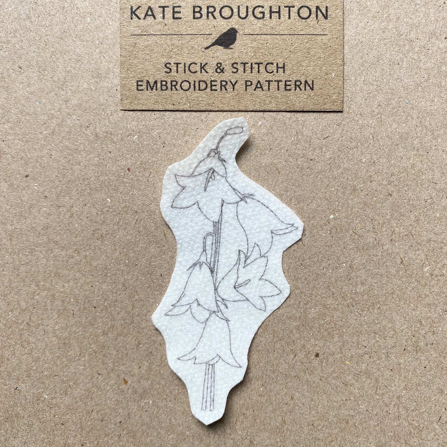 Harebell 'stick and stitch' embroidery design