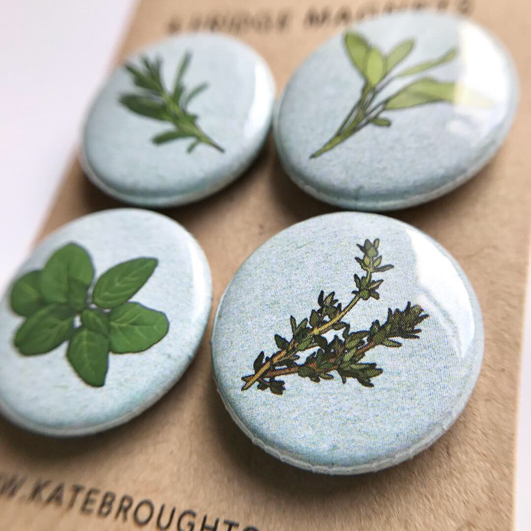 Kitchen Herb Fridge Magnets - katebroughton