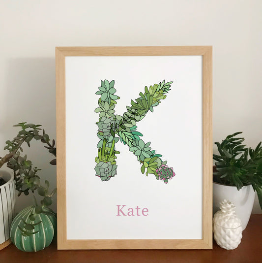 Succulent Personalised Name Print
