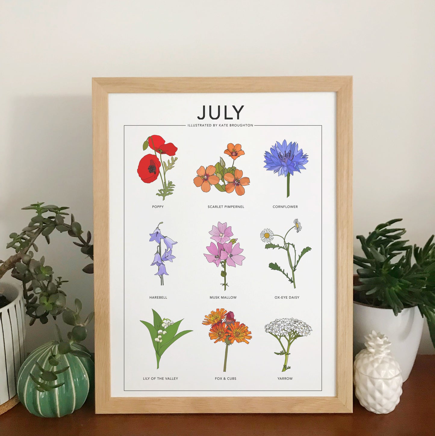 July wildflower nature print